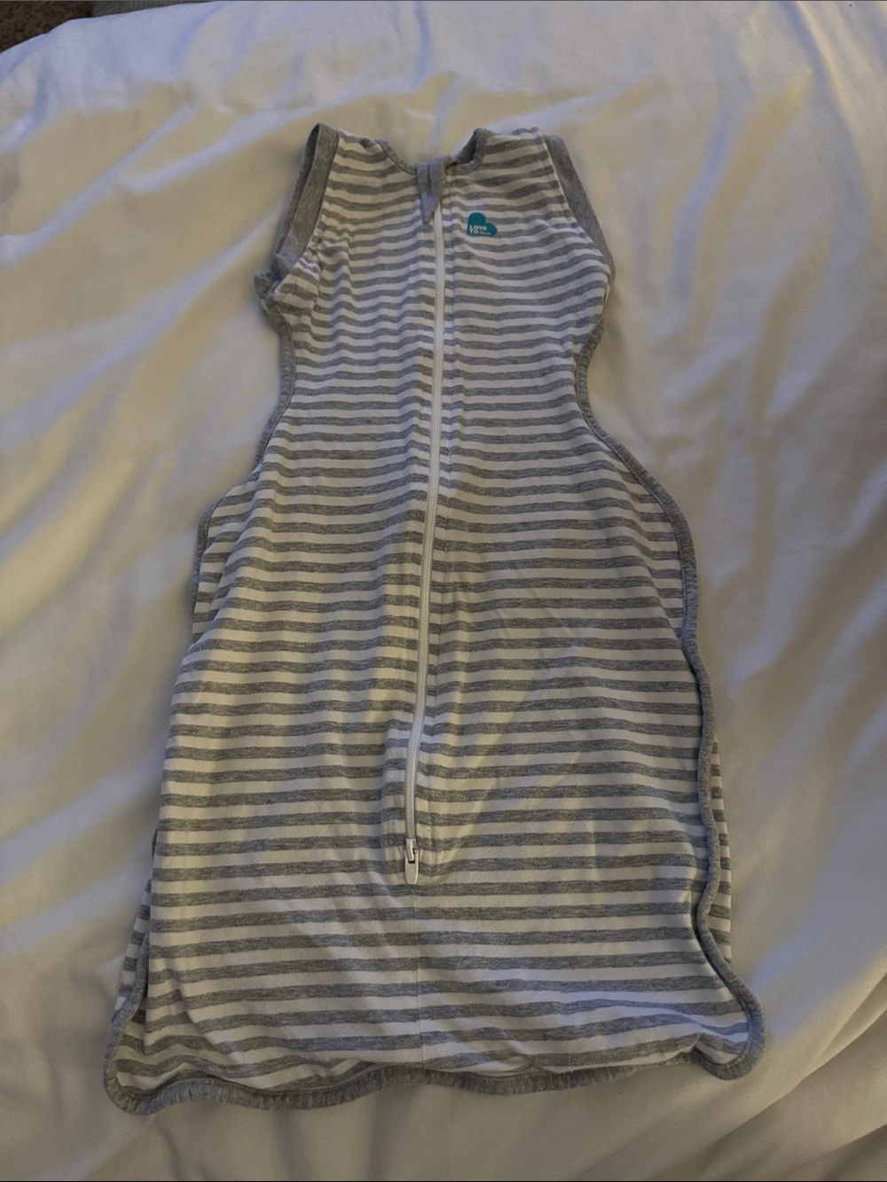 Love to dream Gray & White Striped Sleeveless Sleep Sack with Front Zip